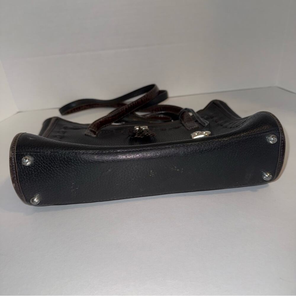 VINTAGE BRIGHTON black leather silver hardware western style shoulder bag - Picture 3 of 5